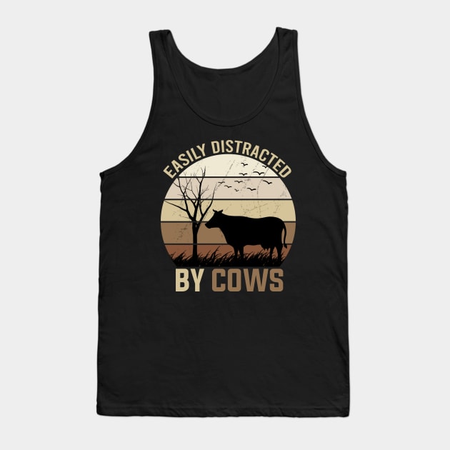 Easily Distracted By Cows Tank Top by DragonTees